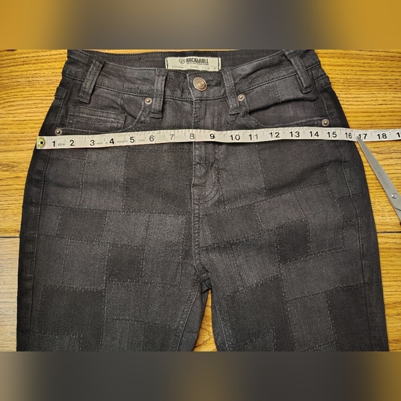 Rock & Roll denim flared Patchwork jeans women's, High Rise stretch, 26/34 - Picture 10 of 17